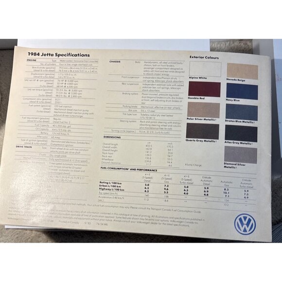 1983 Volkswagen Jetta Turbo Diesel GL Dealer Brochure - Picture 7 of 8